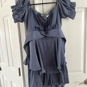 Chic Women's Mini Dress in Slate Blue